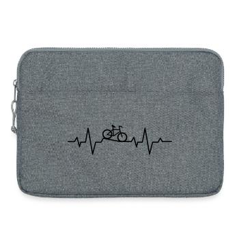 Fahrrad Herzschlag – Geschenk für Radsport-Fans - Laptoptasche 15" - Grau meliert - Vorne
