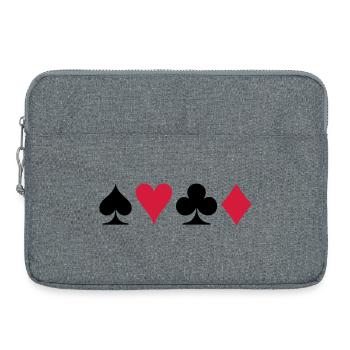 Poker - Jeu de cartes - Sacoche pour ordinateur portable 15 pouces - gris chiné - Devant