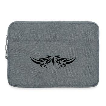 Grand ornement tribal en tatouage. - Sacoche pour ordinateur portable 15 pouces - gris chiné - Devant