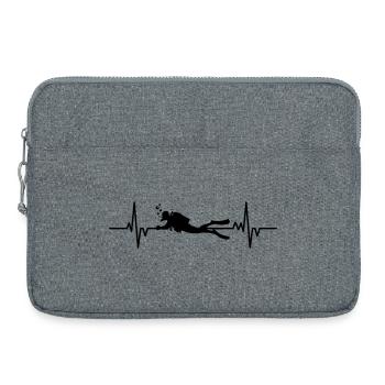 Plongeur - Battement de cœur - Sacoche pour ordinateur portable 15 pouces - gris chiné - Devant