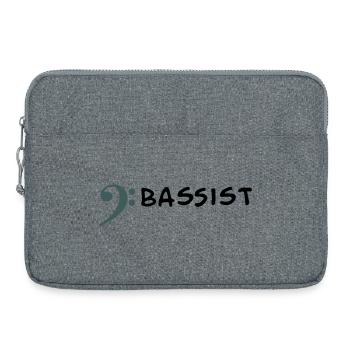 Ich spiele Bass - Ich bin Bassist - Laptoptasche 15" - Grau meliert - Vorne