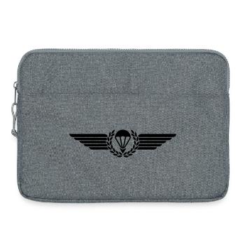Fallschirmspringer Abzeichen - Laptoptasche 15" - Grau meliert - Vorne
