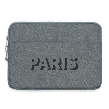 Paris Typography Logo Lettering Graphic Icon - Laptop bag 15" - heather grey - Front