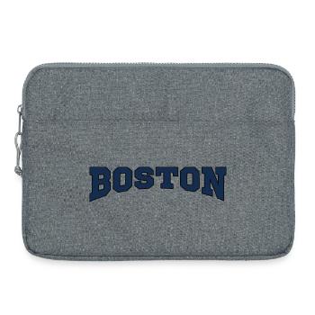 Boston Block Font Logo - Laptop bag 15" - heather grey - Front