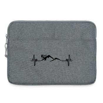 Mountain bikers ECG palpitations - Laptop bag 15" - heather grey - Front