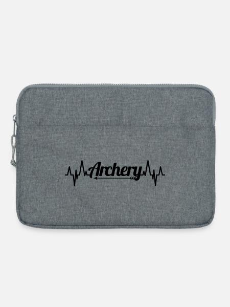 Bogenschießen Herzlinie - Laptoptasche 15" - Grau meliert