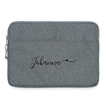 Nom de famille Johanna Prénom décoratif - Sacoche pour ordinateur portable 15 pouces - gris chiné - Devant