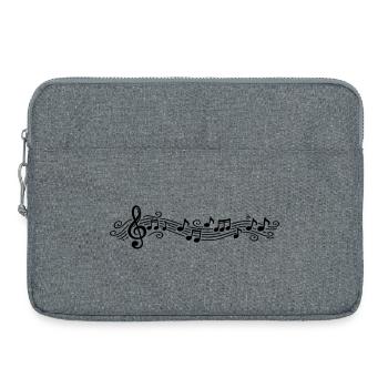 Notes musicales Clés de mélodie - Sacoche pour ordinateur portable 15 pouces - gris chiné - Devant