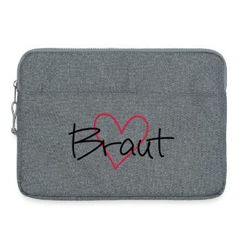 Braut Herz Junggesellinnenabschied - Laptoptasche 15" - Grau meliert - Vorne
