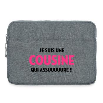Onkel / Tante / Vetter / Cousin / Kusine - Laptoptasche 15" - Grau meliert - Vorne