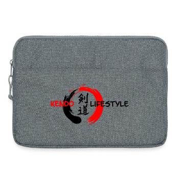 Japanische Kendo-Schrift im Enso-Zen-Kreis - Laptoptasche 15" - Grau meliert - Vorne