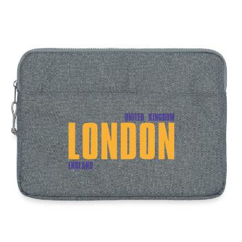 Londres en texte doré avec accents bleus - Sacoche pour ordinateur portable 15 pouces - gris chiné - Devant