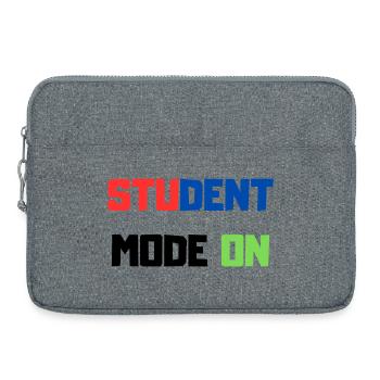 Étudiant drôle – Mode Étudiant ACTIVÉ - Sacoche pour ordinateur portable 15 pouces - gris chiné - Devant