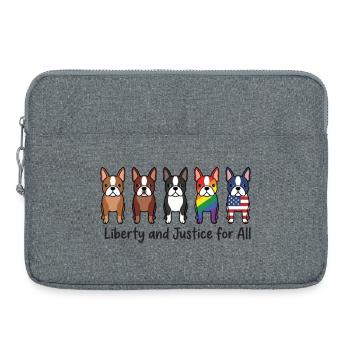 LGBTQ-Pride-Monat mit Freiheit und Gerechtigkeit für alle - Laptoptasche 15" - Grau meliert - Vorne