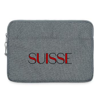 SUISSE. PAYS. GENEVE. HUMOUR. DRAPEAU. GENEVE - Sacoche pour ordinateur portable 15 pouces - gris chiné - Devant