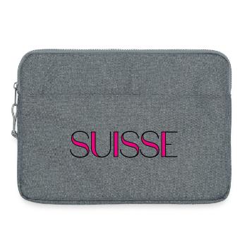 SUISSE. PAYS. GENEVE. HUMOUR. DRAPEAU. GENEVE - Sacoche pour ordinateur portable 15 pouces - gris chiné - Devant