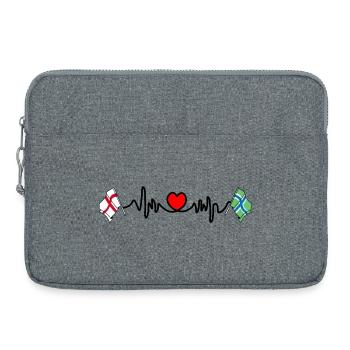 Fréquence cardiaque du Gloucestershire & Angleterre - Sacoche pour ordinateur portable 15 pouces - gris chiné - Devant