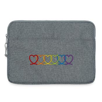 LGBT CSD LGBTQ+ Herz Regenbogen Herzen Pride Month - Laptoptasche 15" - Grau meliert - Vorne