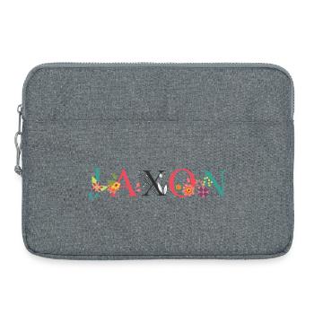 JAXON Name Art With Flowers Embroidered - Laptop bag 15" - heather grey - Front