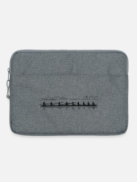 Ruderteam Skizze - Laptoptasche 15" - Grau meliert