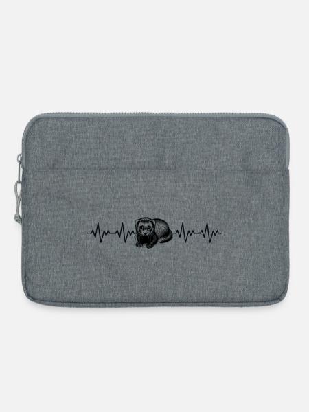 Frettchen EKG Herzschlag - Laptoptasche 15" - Grau meliert