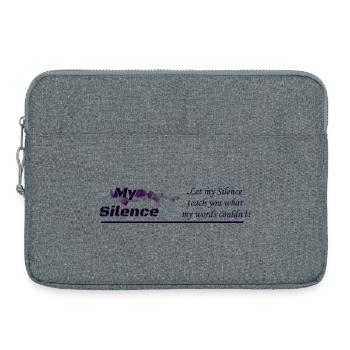 My Silence, design vestimentaire - Sacoche pour ordinateur portable 15 pouces - gris chiné - Devant
