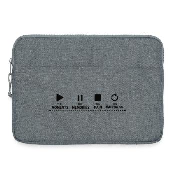 Pleine conscience, moments, souvenirs, bonheur - Sacoche pour ordinateur portable 15 pouces - gris chiné - Devant