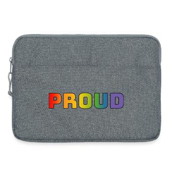 Regenbogen proud schwarz - Laptoptasche 15" - Grau meliert - Vorne