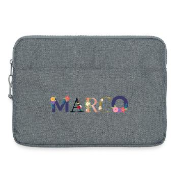 MARCO name decorated with flowers - Laptop bag 15" - heather grey - Front