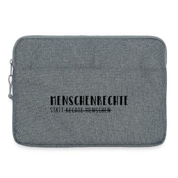 Menschenrechte statt rechte Menschen - Laptoptasche 15" - Grau meliert - Vorne