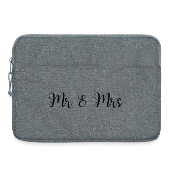 Mr & Mrs Hochzeit Design - Laptoptasche 15" - Grau meliert - Vorne