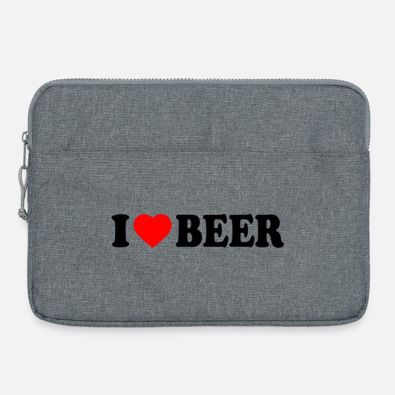 I love beer - Laptop bag 15" - heather grey