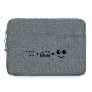 triste manger du gâteau devenir heureux - Sacoche pour ordinateur portable 15 pouces - gris chiné - Devant