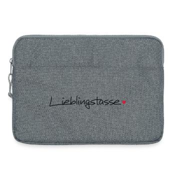 Lieblingstasse Herz Geschenkidee Kaffee Tee - Laptoptasche 15" - Grau meliert - Vorne