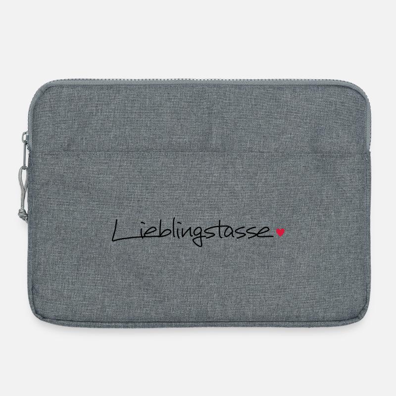 Lieblingstasse Herz Geschenkidee Kaffee Tee - Laptoptasche 15" - Grau meliert