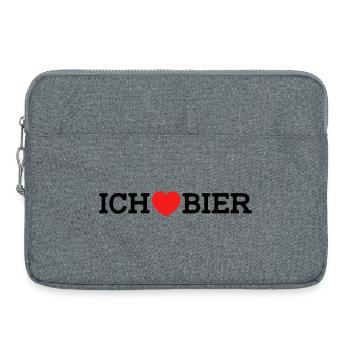 Ich liebe Bier (Farben änderbar) - Laptoptasche 15" - Grau meliert - Vorne