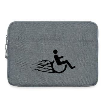 Wheelchair user with flames # - Laptop bag 15" - heather grey - Front