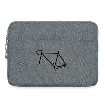 black single-speed bike with racing handlebar - Laptop bag 15" - heather grey - Front