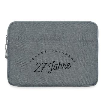 Tolles Geschenk 27 Jahre  - Laptoptasche 15" - Grau meliert - Vorne