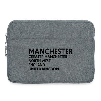 Manchester – England Lyric Design - Laptoptasche 15" - Grau meliert - Vorne