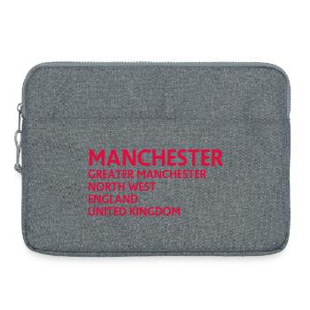 Manchester – England Lyric Design - Laptoptasche 15" - Grau meliert - Vorne