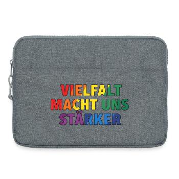 La diversité nous rend plus forts – Regenbogen Design - Sacoche pour ordinateur portable 15 pouces - gris chiné - Devant