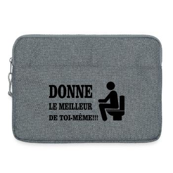 Donne Le Meilleur De Toi MEME - Sacoche pour ordinateur portable 15 pouces - gris chiné - Devant