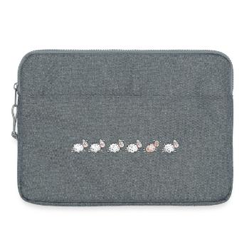 Troupeau de moutons et moutons tondus - Sacoche pour ordinateur portable 15 pouces - gris chiné - Devant