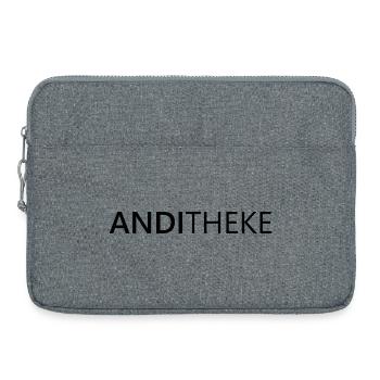 AndiTheke – Witziges Geschenk Andreas, Andi & Andy - Laptoptasche 15" - Grau meliert - Vorne