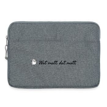 Wat mutt dat mutt plattdeutscher Spruch mit Möwe - Laptoptasche 15" - Grau meliert - Vorne