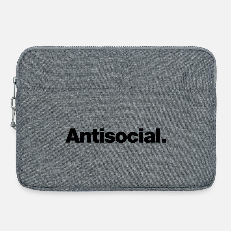antisocial - Sacoche pour ordinateur portable 15 pouces - gris chiné