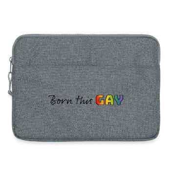 Regenbogen born this gay - Laptoptasche 15" - Grau meliert - Vorne