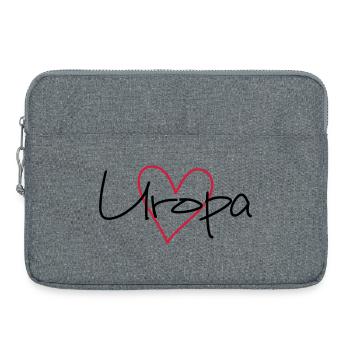 Uropa Herz Liebe Geschenk werdender Uropa - Laptoptasche 15" - Grau meliert - Vorne