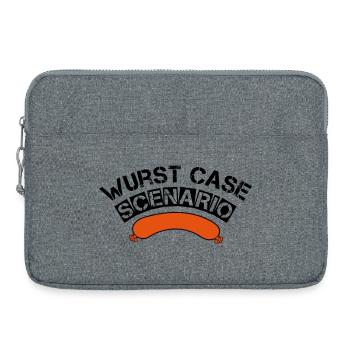 Wurst case scenario grillen BBQ Griller Geschenk - Laptoptasche 15" - Grau meliert - Vorne